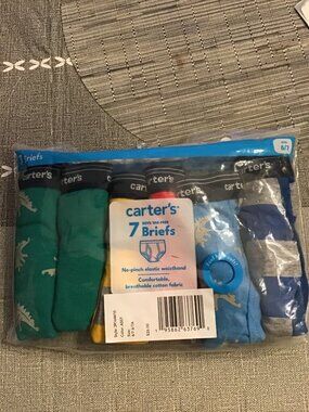 New Carter's Boy's Brief Underwear Size 6/7--6 Pairs